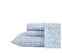 Laura Ashley Accueil Parure de lit en Satin de Coton Doux pour très Grand lit - Élégante décoration d'intérieur Lisse et Respirante (Lavange Vine Indigo, 4 pièces, très Grand lit)