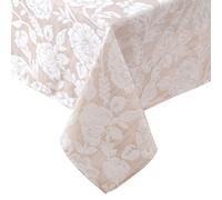 Laura Ashley Annaleigh - Nappe en Tissu Jacquard, Infroissable, pour Salle à Manger, Vacances, fête, Mariage ou Banquet - Taupe - 152,4 x 213,4 cm