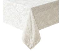 Laura Ashley Annaleigh - Nappe en Tissu Jacquard, Infroissable, pour Salle à Manger, Vacances, fête, Mariage ou Banquet - Ivoire - 152,4 x 213,4 cm