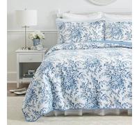 Laura Ashley Bedford Coton réversible Parure de lit, Coton, Bleu, King