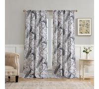 Laura Ashley Belvedere Lot de 2 Rideaux de fenêtre avec Passe-Tringle, 243,8 cm de Long, Toile filtrant la lumière, Paon