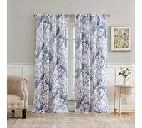 Laura Ashley Belvedere Lot de 2 Rideaux de fenêtre avec Passe-Tringle, 274,3 cm de Long, Toile filtrant la lumière, Blanc