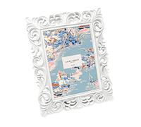 Laura Ashley Cadre photo blanc d'inspiration vintage en résine avec bordure fine, horizontal et vertical pour table et affichage mural, décoration d'intérieur (12,7 x 17,8 cm, blanc)