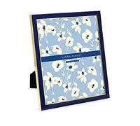 Laura Ashley Cadre photo bleu marine en émail avec chevalet, pour comptoir, présentation de table, bibliothèque, bureau, décoration murale, galerie de photos (20,3 x 25,4 cm, bleu marine avec doré)