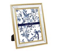 Laura Ashley Cadre photo en perles effet miroir doré de 20,3 x 25,4 cm, cadre classique avec bordure perlée, montage mural, conçu pour une présentation sur table, galerie photo et art mural, (20,3 x 25,4 cm, doré)