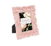 Laura Ashley Cadre photo en résine texturé fait à la main avec chevalet, pour table et mur, décoration d'intérieur, galerie photos, art et plus (5 x 7,6 cm, rose)