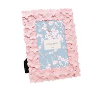 Laura Ashley Cadre photo en résine texturée à la main avec chevalet et crochet pour décoration de table et murale, motif floral décoratif pour maison, galerie de photos, art, plus (10 x 15 cm, rose)