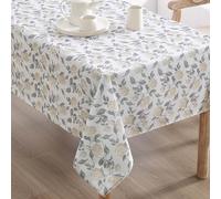 Laura Ashley Decorative Tablecloth, Wrinkle and Stain Resistant, Spillproof Water Repellent, Easy Care Washable Polyester Fabric for Dining, Kitchen, Holiday and Party, 60" x 102", Hydrangea Taupe