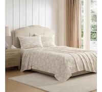 Laura Ashley - Draps de lit pour très Grand lit, literie en Percale de Coton Gracieux et Frais avec taies d'oreiller Assorties, Ensemble de lit léger, certifié Oeko-Tex (Meredith Marron)