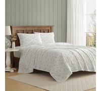Laura Ashley - Draps de lit pour très Grand lit, literie en Percale de Coton Gracieux et Frais avec taies d'oreiller Assorties, Ensemble de lit léger, certifié Oeko-Tex (Vert Miranda)