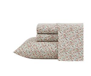 Laura Ashley - Draps pour lit Double, Parure de lit en Percale de Coton, décoration d'intérieur Gracieuse et fraîche (Emogene Burnt Orange, lit Double)