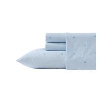 Laura Ashley - Draps pour très Grand lit, Parure de lit en Percale de Coton, légère et Respirante, décoration d'intérieur (Tortue Vichy Bleu, très Grand lit)