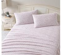 Laura Ashley - Ensemble de draps en Flanelle de Coton brossé pour lit King Size, pour Plus de Douceur et de Confort (Rose Paisley Prance, lit King Size)