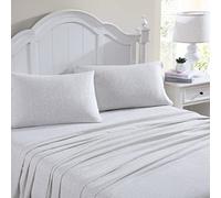 Laura Ashley - Ensemble de draps en Flanelle de Coton brossé pour Plus de Douceur et de Confort (Chelsie Vine Grey, Grand lit)