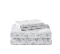 Laura Ashley - Ensemble de draps en Flanelle de Coton brossé pour Plus de Douceur et de Confort (Gris fana, lit Simple)
