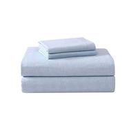 Laura Ashley Ensemble de draps en Flanelle de Coton brossé pour très Grand lit, pour Plus de Douceur et de Confort (Bleu Serein, très Grand lit)