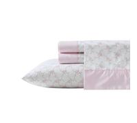 Laura Ashley - Ensemble de draps, literie en Percale de Coton Respirant, 200 Fils au Pouce carré, Poche Profonde, décoration d'intérieur Chic (Lynda Rose, lit Simple)