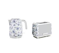 Laura Ashley Ensembles Bouilloire et Grille-Pain par VQ - Bouilloire Electrique 1,7 L à Ébullition Rapide et Grille-Pain 2 Tranches avec Fonctions Décongélation et Réchauffage - China Rose