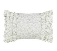 Laura Ashley Harper Coussin décoratif en Coton avec Fermeture hôtel - Décoration d'intérieur élégante pour canapé ou lit - 35,6 x 50,8 cm - Vert pâle