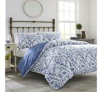 Laura Ashley Home Elise Parure de lit King Size Bleu Moyen