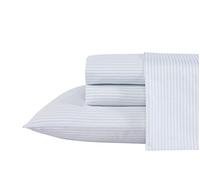 Laura Ashley Home - Parure de lit en Satin de Coton Doux - Décoration d'intérieur élégante, Lisse et Respirante (Bleu Ramona, Grand lit)