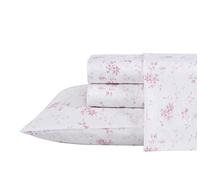 Laura Ashley Home - Parure de lit King Size en Coton satiné Doux - Élégante, Lisse et Respirante, pour décoration d'intérieur, Garden Muse Pink