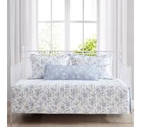 Laura Ashley Home | Parure de lit légère et Confortable, réversible, Toutes Saisons, avec taies d'oreiller Assorties et taie d'oreiller, Coton, Bleu, lit jumeau
