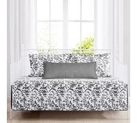 Laura Ashley Home | Parure de lit légère et Confortable, réversible, Toutes Saisons, avec taies d'oreiller Assorties et taie d'oreiller, Coton, Noir, lit jumeau