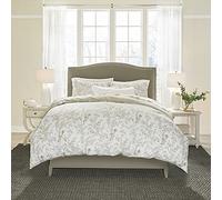 Laura Ashley Home - Parure de lit réversible en Coton avec taies d'oreiller Assorties, Poids Moyen pour Toutes Les Saisons (Vert Lindy), Grand lit