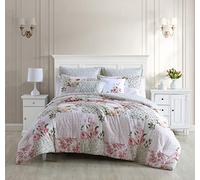 Laura Ashley Home - Parure de lit réversible en Coton pour très Grand lit, Comprend des taies d'oreiller Assorties et des taies d'oreiller européennes en Bonus (Rose lilyn, très Grand lit)