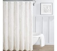 Laura Ashley Home - Rideau de Douche en Coton, décoration de Salle de Bain élégante et Florale (Adelina Blanc, 183 x 183 cm)