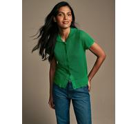 Laura Ashley Laura Ashley Green Button Down Crochet Knit Top
