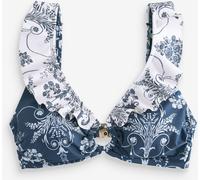 Laura Ashley Laura Ashley Navy Josette Frill Plunge Bikini Top