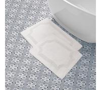Laura Ashley Lot de 2 Tapis de Bain réversibles en Coton Ivoire