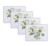 Laura Ashley Lot de 4 Sets de Table en liège résistants à la Chaleur, durables et faciles à Nettoyer pour Tables de Cuisine et de Salle à Manger, 40,6 x 30,5 cm, muguet