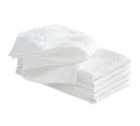 Laura Ashley Lot de 6 Serviettes en Tissu Jacquard brodé en Relief Infroissable pour Salle à Manger, Vacances, fête, Mariage ou Banquet - Blanc Cynthia