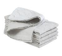 Laura Ashley Lot de 6 Serviettes en Tissu Jacquard brodé en Relief Infroissable pour Salle à Manger, Vacances, fête, Mariage ou Banquet - Flocon de Neige argenté