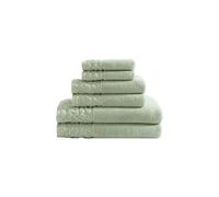 Laura Ashley Lot de Serviettes, Serviettes en Coton luxueusement Douces et absorbantes, résistantes à la décoloration et à Faible peluchage, décoration de Salle de Bain Chic (Vert Marylin, 6 pièces)