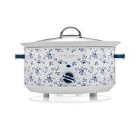Laura Ashley Mijoteuse Electrique 6,5 Litres avec Imprimé China Rose par VQ - Slow Cooker pour 8 à 10 Personnes, Économique en Énergie, avec 3 Réglages de Température et un Couvercle en Verre Trempé