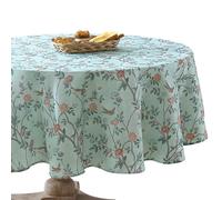 Laura Ashley Nappe décorative, Infroissable et résistante aux Taches, imperméable, Facile d'entretien et Lavable en Polyester pour Salle à Manger, Cuisine, Vacances et fête, 177,8 cm, Ronde Églantine