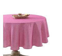 Laura Ashley Nappe décorative, résistante aux Plis et aux Taches, Anti-déversement, imperméable, Facile d'entretien, Lavable, pour Salle à Manger, Cuisine, Vacances et fêtes - 178 cm - Rond - Magenta