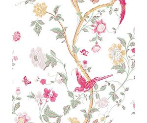 Laura Ashley Papier peint intissé Summer Palace Peony 1005 x 52cm Rose | Revêtement Mural, Tapisserie | Ambiance Facile à poser et à Enlever