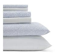 Laura Ashley - Parure de lit 6 pièces en Percale de Coton, décoration d'intérieur croustillante et Cool (Cachemire Bleu Beaule, Grand lit)