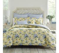 Laura Ashley Parure de lit en Coton, Jaune Pastel, Full/Queen