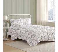 Laura Ashley - Parure de lit en Flanelle de Coton avec taies d'oreiller Assorties, brossée pour Plus de Douceur, Poche Profonde, certifiée Oeko-Tex (Rouge Vif Baie)