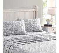 Laura Ashley Parure de lit en Flanelle de Coton, Gris Pastel, King Size