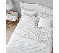 Laura Ashley Parure de lit en Flanelle de Coton, Gris Rosalie, lit Double