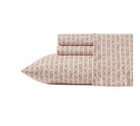 Laura Ashley Parure de lit en Percale de Coton, décoration d’intérieur légère et Respirante, certifiée Oeko-Tex, Rose (Marta Stripe Pink), lit Simple XL
