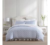 Laura Ashley - Parure de lit en Satin de Coton avec taies d'oreiller Assorties, décoration d'intérieur élégante et Soyeuse (Bleu orelei, très Grand lit)
