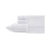 Laura Ashley - Parure de lit, Parure de lit en Percale de Coton Respirant avec taies d'oreiller Assorties, décoration d'intérieur Douce, Bleu (Scallop Blue, Queen)